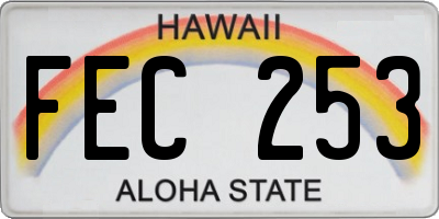 HI license plate FEC253