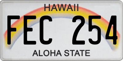 HI license plate FEC254