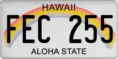 HI license plate FEC255