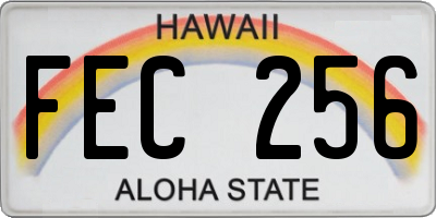 HI license plate FEC256