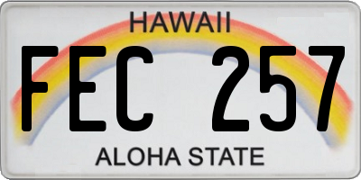 HI license plate FEC257