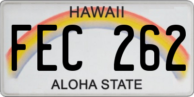 HI license plate FEC262
