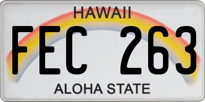 HI license plate FEC263