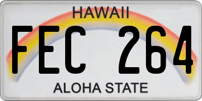 HI license plate FEC264