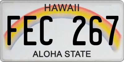 HI license plate FEC267