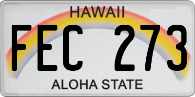 HI license plate FEC273