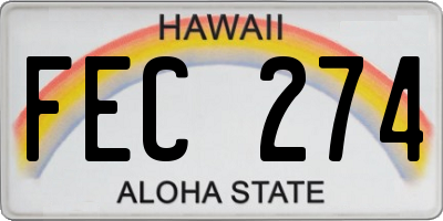 HI license plate FEC274