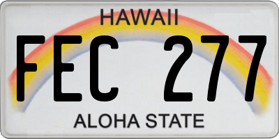 HI license plate FEC277