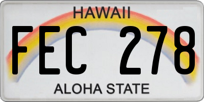 HI license plate FEC278