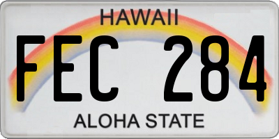 HI license plate FEC284