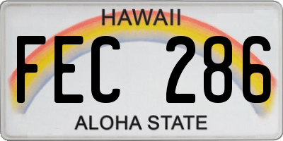 HI license plate FEC286