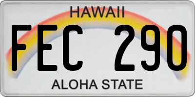 HI license plate FEC290