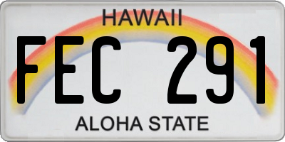 HI license plate FEC291