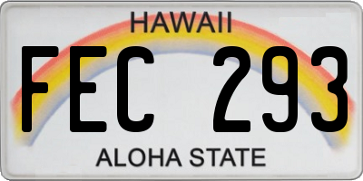 HI license plate FEC293