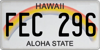 HI license plate FEC296