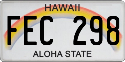 HI license plate FEC298