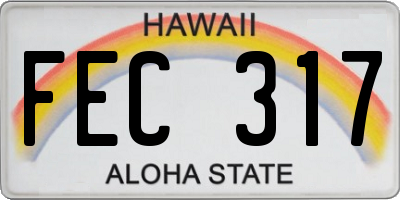 HI license plate FEC317