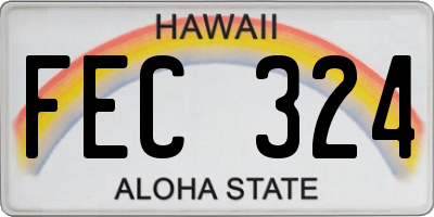HI license plate FEC324