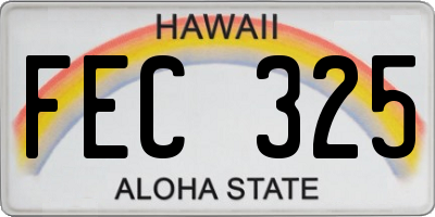 HI license plate FEC325