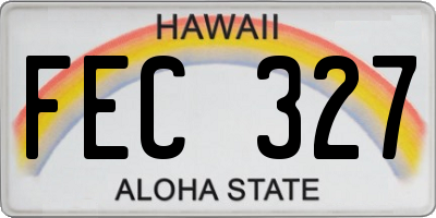HI license plate FEC327