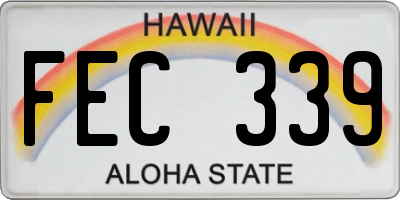HI license plate FEC339