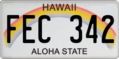 HI license plate FEC342