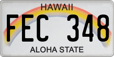 HI license plate FEC348