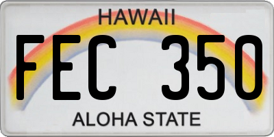 HI license plate FEC350