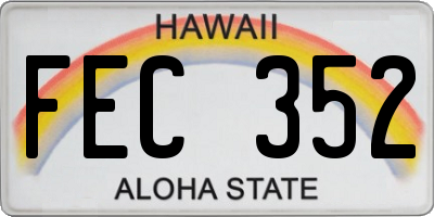 HI license plate FEC352
