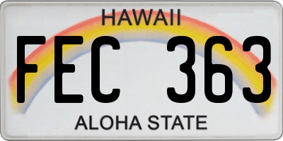 HI license plate FEC363