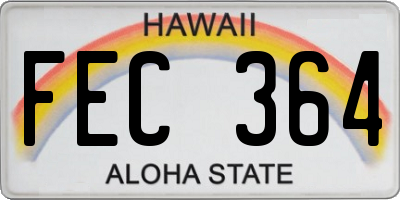 HI license plate FEC364