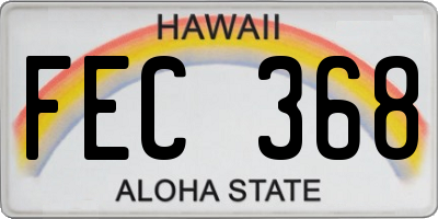 HI license plate FEC368
