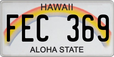 HI license plate FEC369