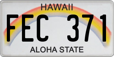 HI license plate FEC371