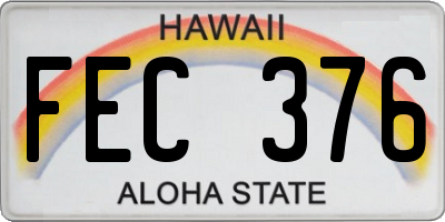 HI license plate FEC376