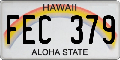 HI license plate FEC379