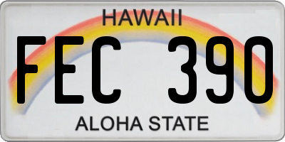 HI license plate FEC390