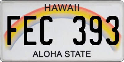 HI license plate FEC393
