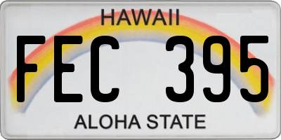 HI license plate FEC395
