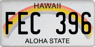 HI license plate FEC396