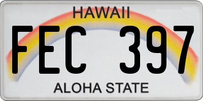 HI license plate FEC397