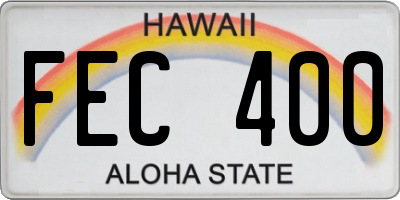 HI license plate FEC400