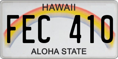 HI license plate FEC410