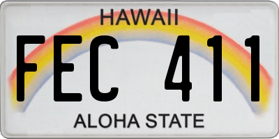 HI license plate FEC411