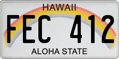 HI license plate FEC412