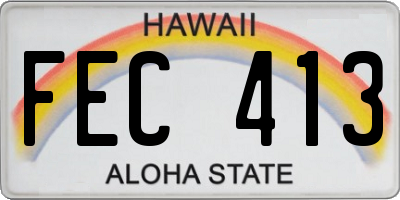 HI license plate FEC413