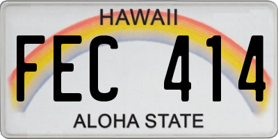 HI license plate FEC414