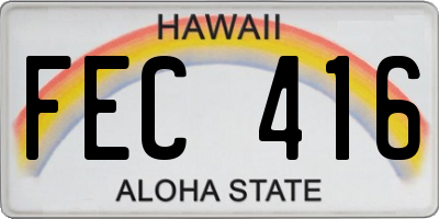 HI license plate FEC416