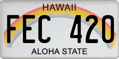 HI license plate FEC420