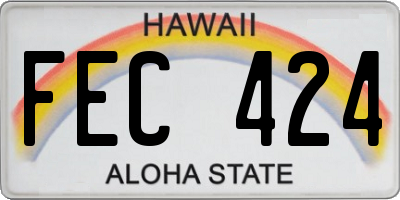 HI license plate FEC424